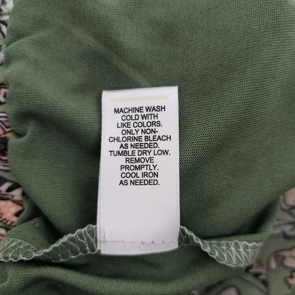 Cato Palazzo Pants Green Floral Paisley High Rise Pull On Stretch Waist - Picture 7 of 7